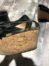 Load image into Gallery viewer, Jimmy Choo black/cork high wedge - Hers size 38.5