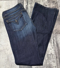 Load image into Gallery viewer, Hudson dark blue low rise flare jeans - Hers size 30 tall
