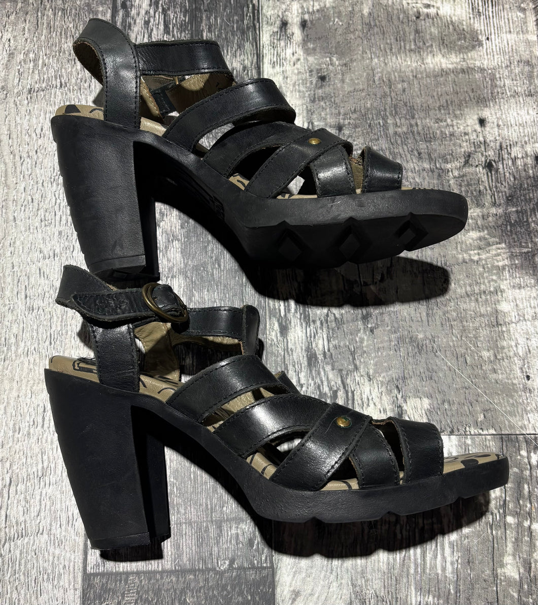 Fly London black strap heels - Hers size 39