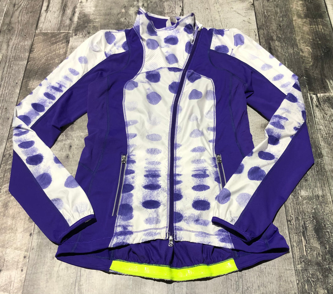 lululemon white/purple zip up light jacket - Hers size 6