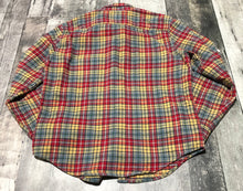 Load image into Gallery viewer, Abercrombie &amp; Fitch red/yellow/blue button up shirt - His size M
