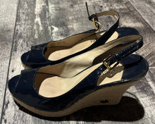 Load image into Gallery viewer, Michael Kors navy wedge - Hers size 6.5
