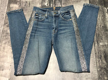 Load image into Gallery viewer, 7 for all mankind blue/silver high rise skinny jeans - Hers size 25
