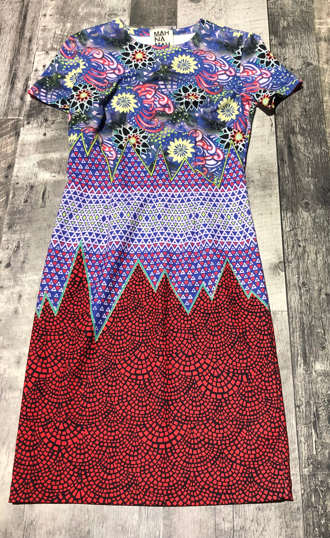 Jen Kao blue/red/multi dress - Hers size 8