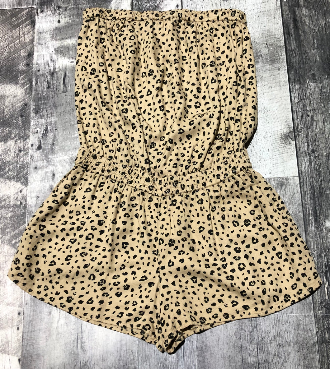 Sunday Best light brown/black strapless romper - Hers size S