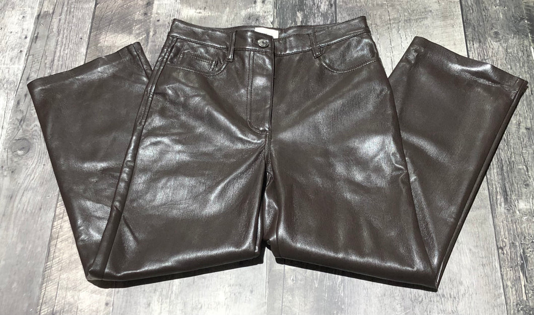 Wilfred dark brown high rise fake leather pants - Hers size 0