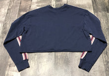 Load image into Gallery viewer, TNA navy/red/white long sleeve crop - Hers size XS
