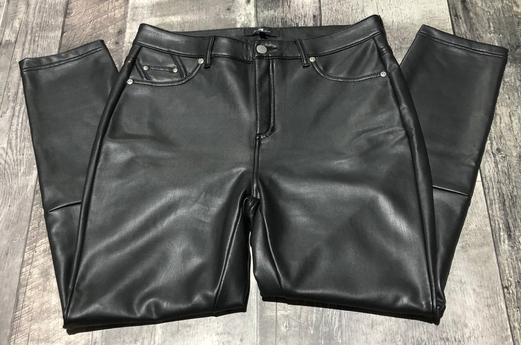 7 for all mankind black mid rise fake leather pants - Hers size M
