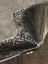 Load image into Gallery viewer, Kate Spade black/glitter blue large purse
