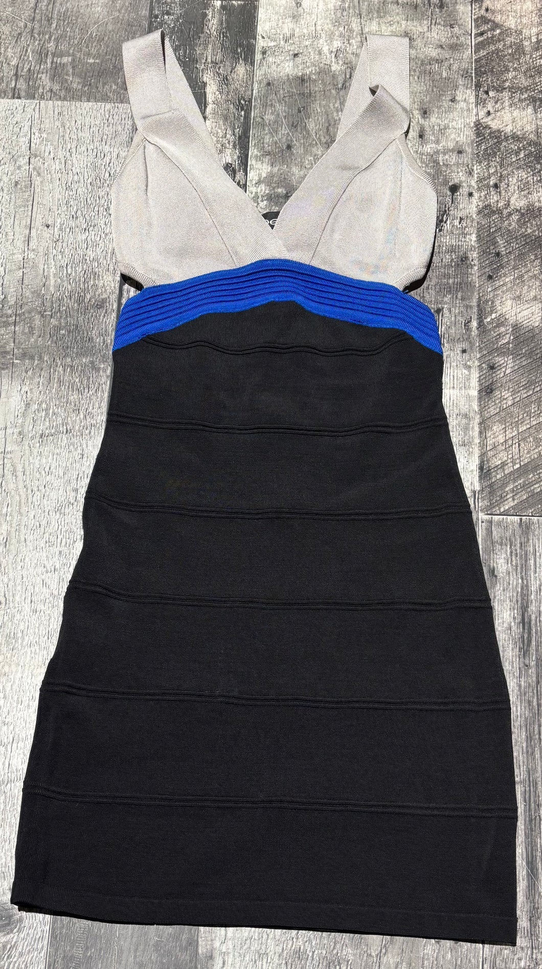 Bebe grey/black/blue bandage dress - Hers size S