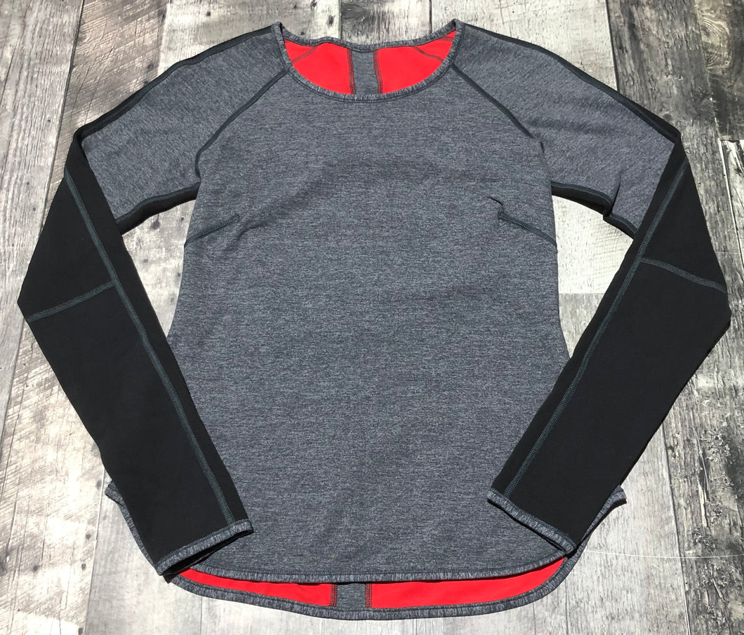 lululemon grey/dark grey/red long sleeve - Hers size approx S
