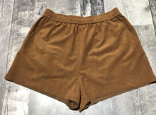 Load image into Gallery viewer, Wilfred Free brown high rise fake suede shorts - Hers size M
