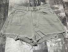 Load image into Gallery viewer, Garage green grey high rise jean shorts - Hers size 26
