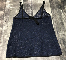 Load image into Gallery viewer, Babaton navy sheer lace tank top - Hers size S
