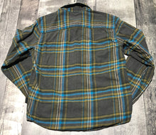Load image into Gallery viewer, Patagonia green/blue button up flannel shirt - His size XXS
