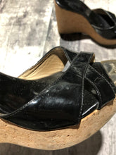 Load image into Gallery viewer, Jimmy Choo black/cork high wedge - Hers size 38.5
