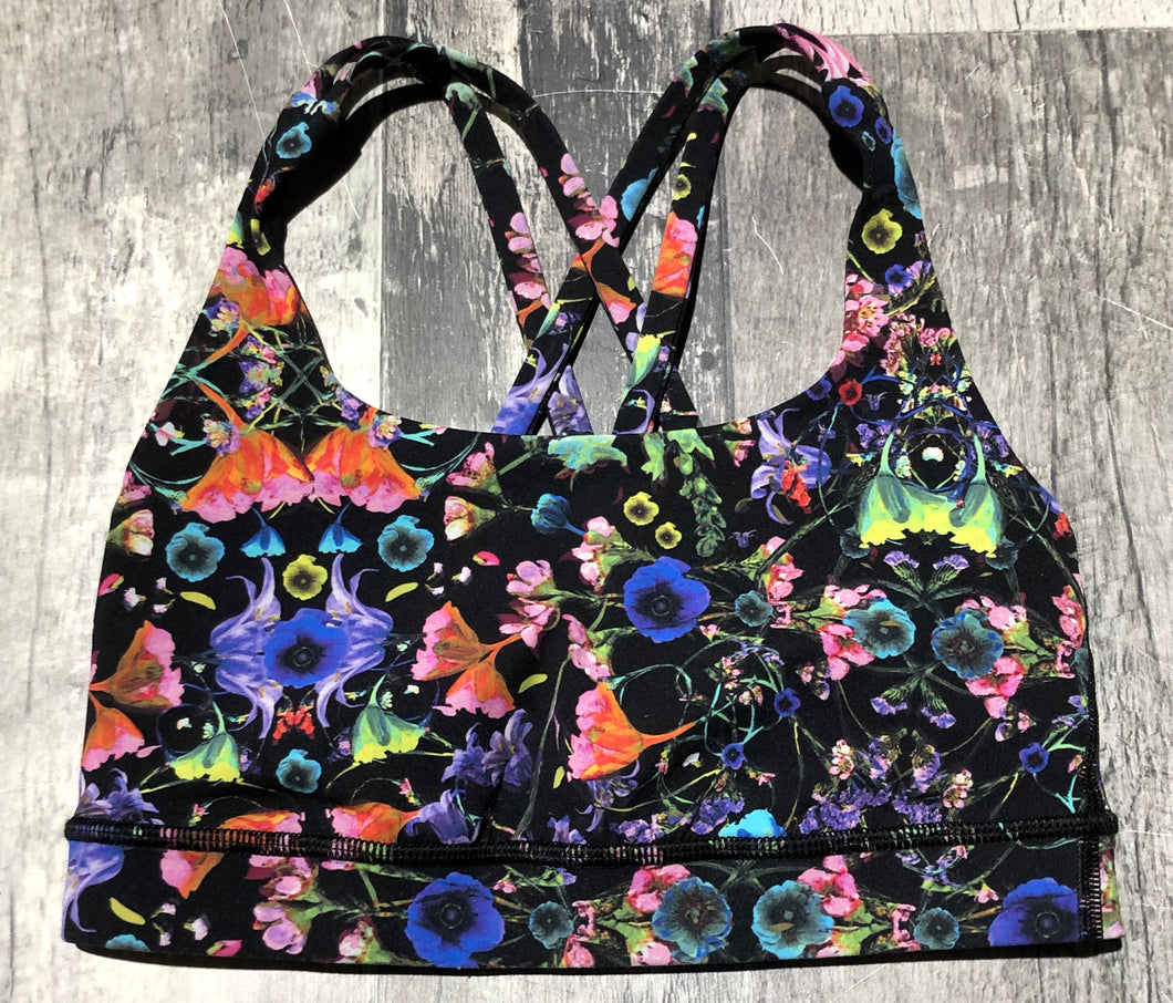 lululemon black/multi coloured sports bra - Hers size 2