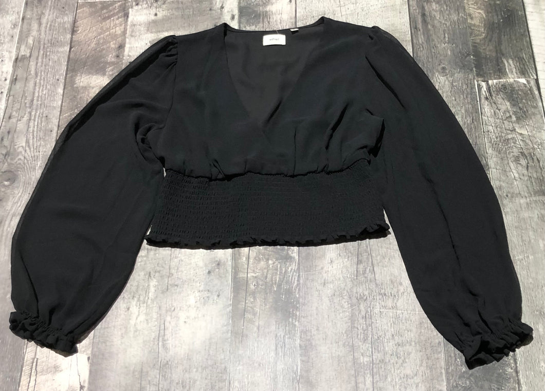 Wilfred black crop long sleeve blouse - Hers size M
