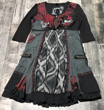 Load image into Gallery viewer, Desigual black/grey/red dress - Hers size 36
