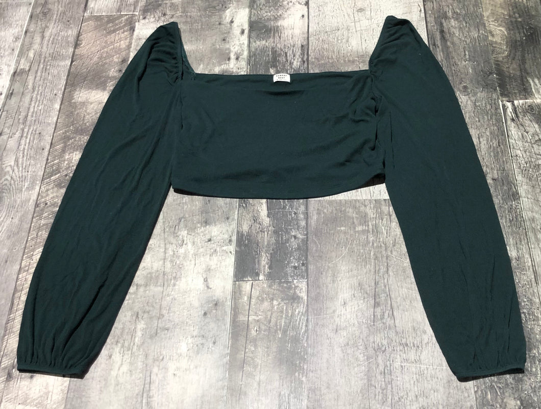 Sunday Best dark green long sleeve cropped top - Hers size M