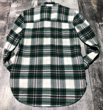 Load image into Gallery viewer, American Eagle white/green/black flannel button up - Hers size S
