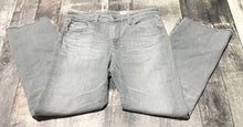 Load image into Gallery viewer, AG light grey high rise boot crop jeans - Hers size 29
