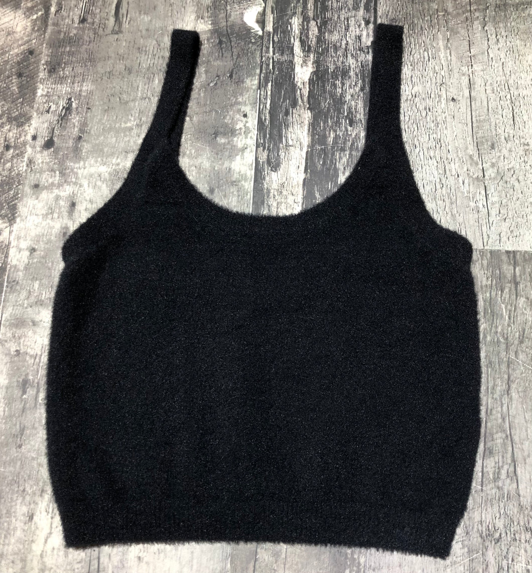 Wilfred Free black fuzzy crop tank top - Hers size M