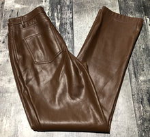 Load image into Gallery viewer, Oak + Fort brown fake leather high rise pants - Hers size 4
