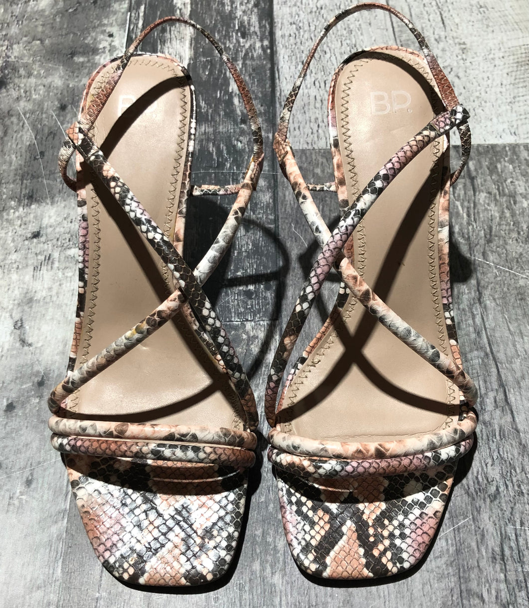 BP brown/cream/pink heels - Hers size 10