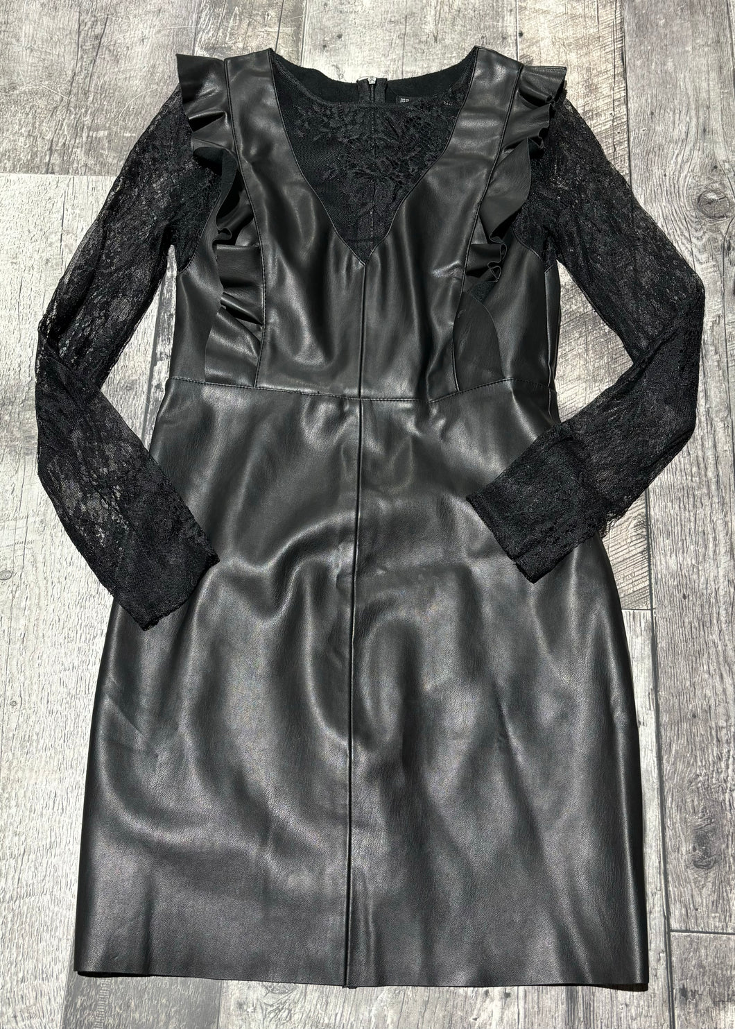 Zara black fake leather dress - Hers size XS