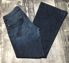 Load image into Gallery viewer, 7 for all mankind blue mid rise flared jeans - Hers size 28
