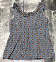 Load image into Gallery viewer, Tory Burch white/navy/brown tank blouse - Hers size 8

