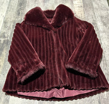 Load image into Gallery viewer, Olympia burgundy fur jacket - Hers size L
