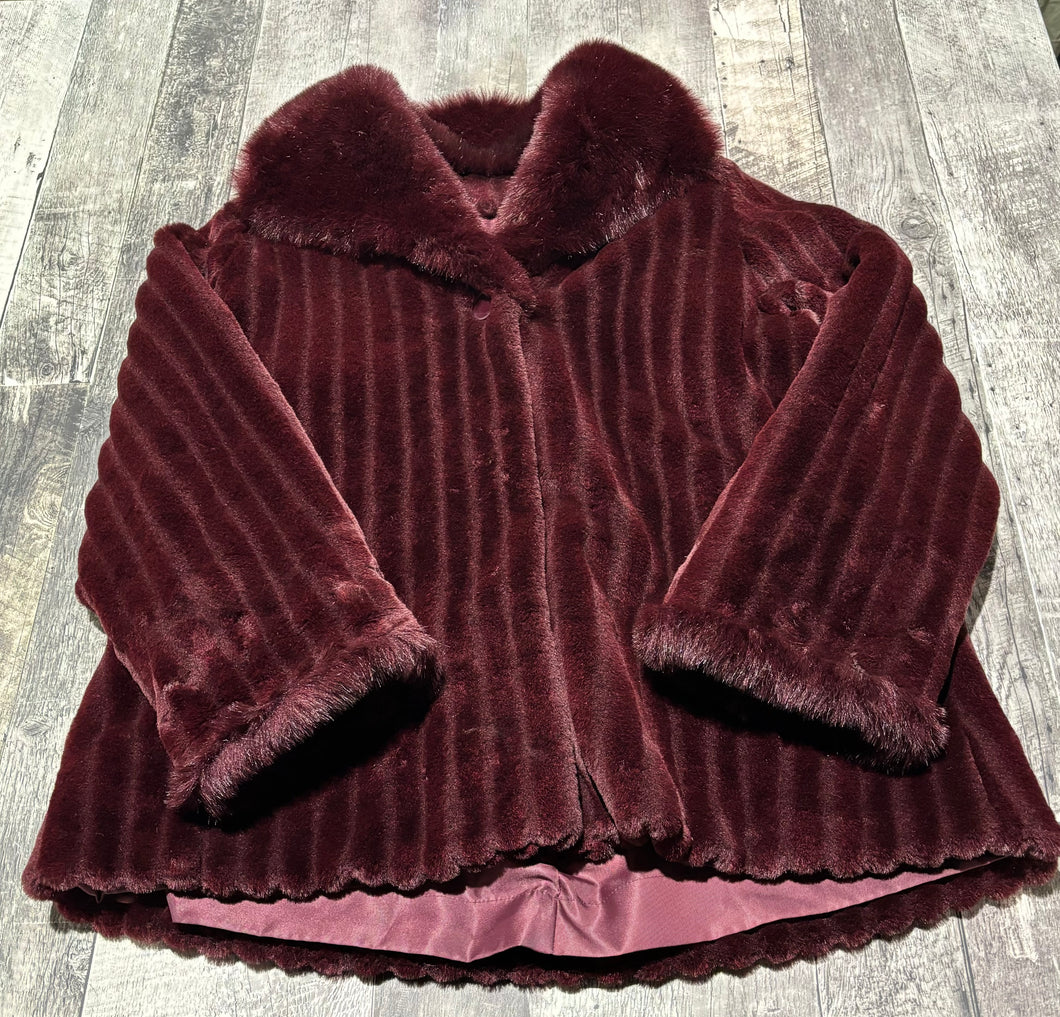 Olympia burgundy fur jacket - Hers size L