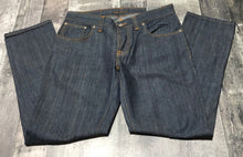 Load image into Gallery viewer, Nudie dark blue straight leg jeans - His size 32x34
