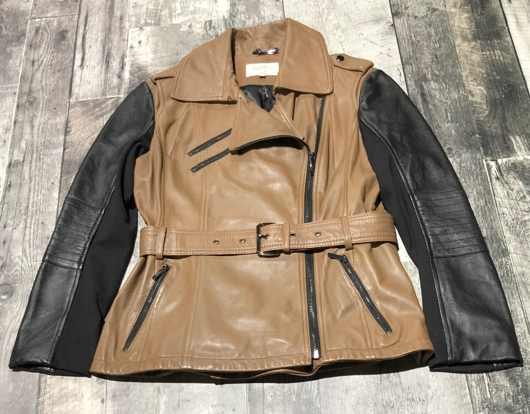 Laundry brown/black fake leather light jacket - Hers size M