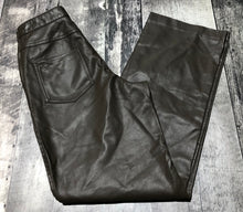 Load image into Gallery viewer, Oak + Fort brown high rise wide leg fake leather pants - Hers size 2
