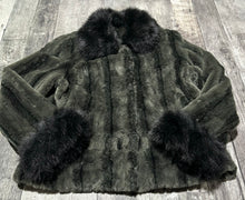 Load image into Gallery viewer, Utex grey/black fur jacket - Hers size L
