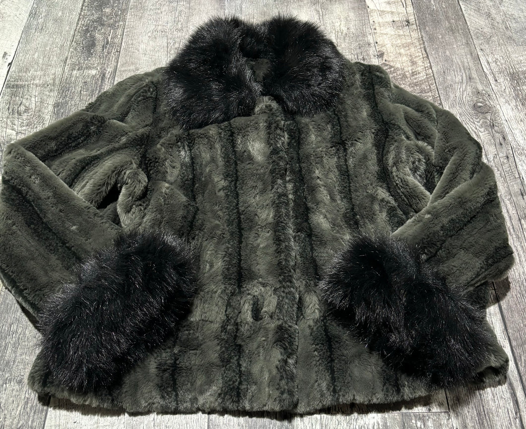 Utex grey/black fur jacket - Hers size L