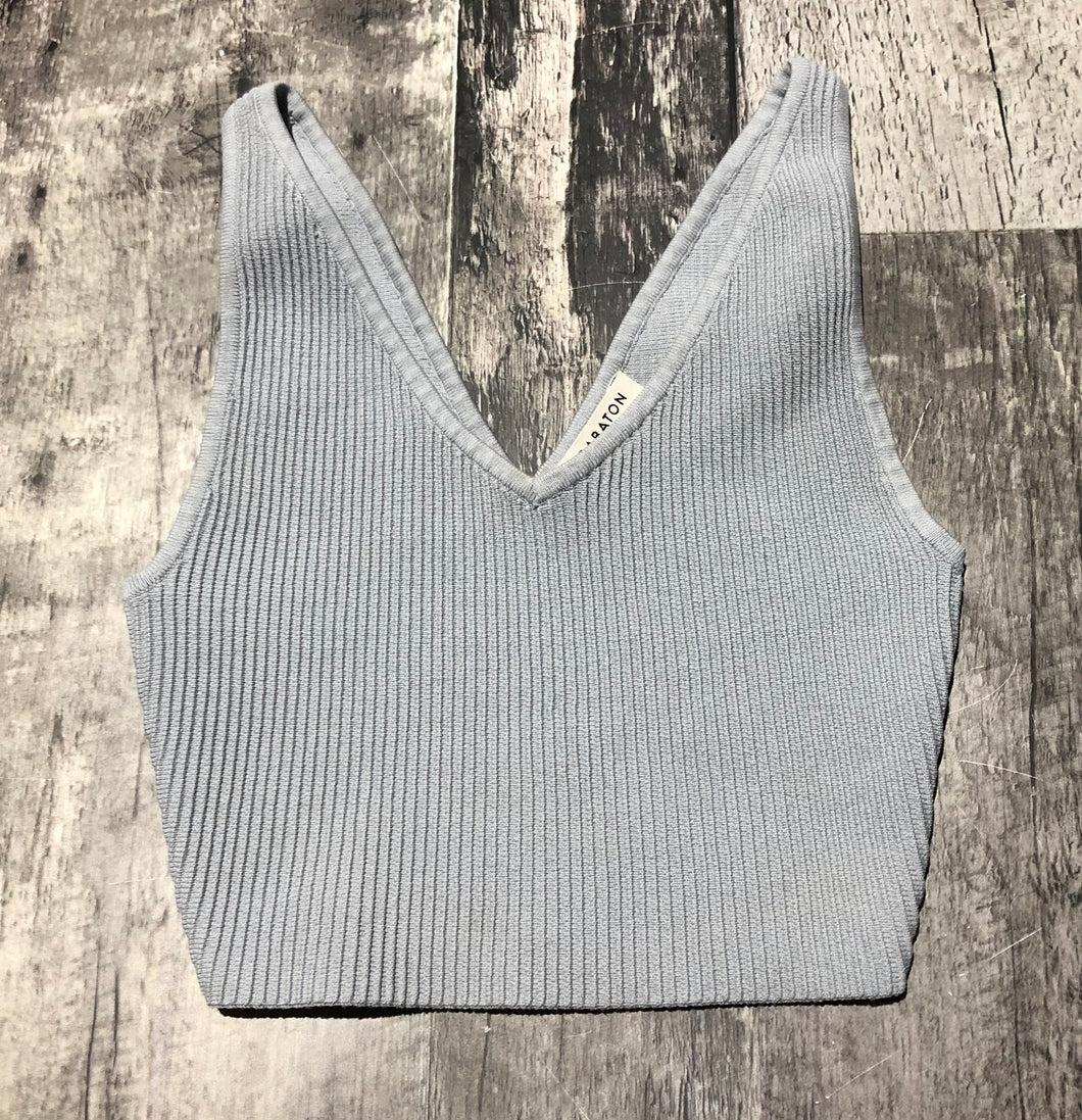 Babaton grey cropped ribbed tank top - Hers size 2XS