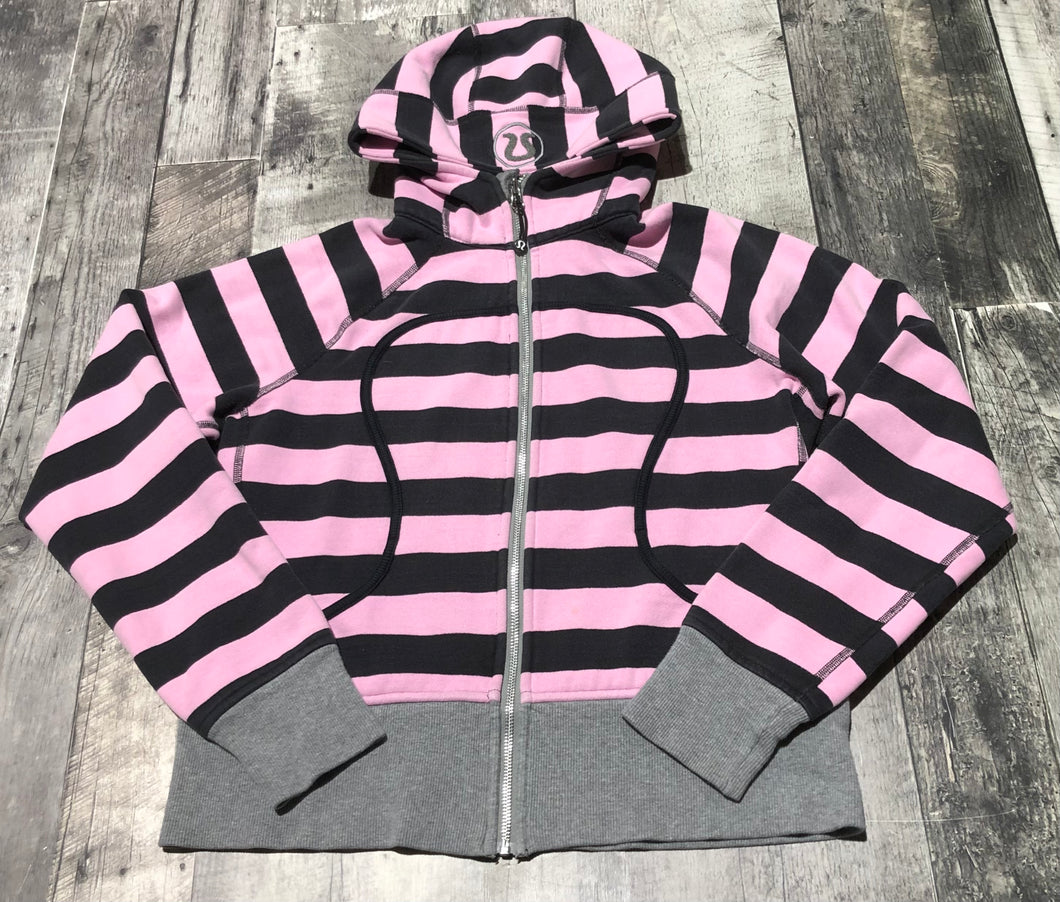 lululemon pink/black zip up hoodie - Hers size 10