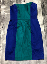 Load image into Gallery viewer, French Connection blue/teal strapless dress - Hers size 8
