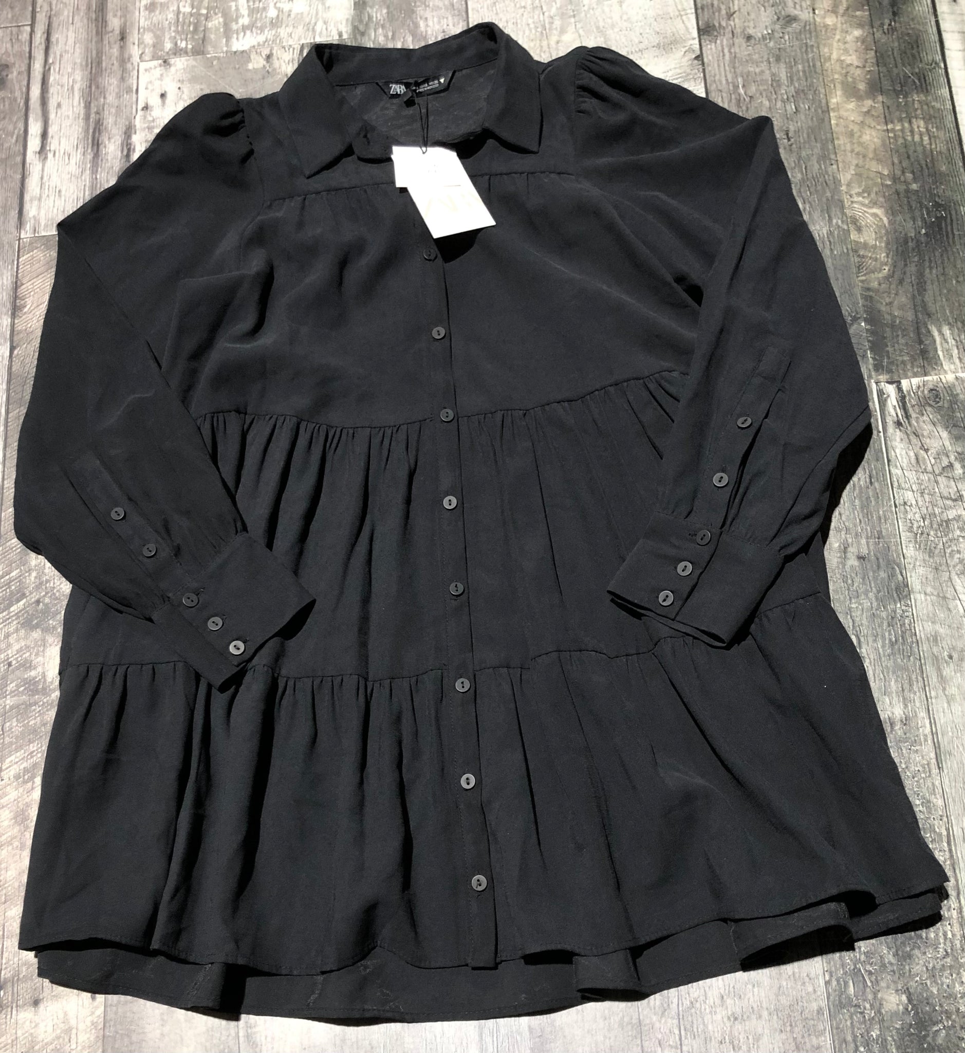 Zara black long sleeve dress - Hers size S  thriftopiayyc