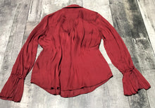 Load image into Gallery viewer, Paige red button up long sleeve blouse - Hers size M
