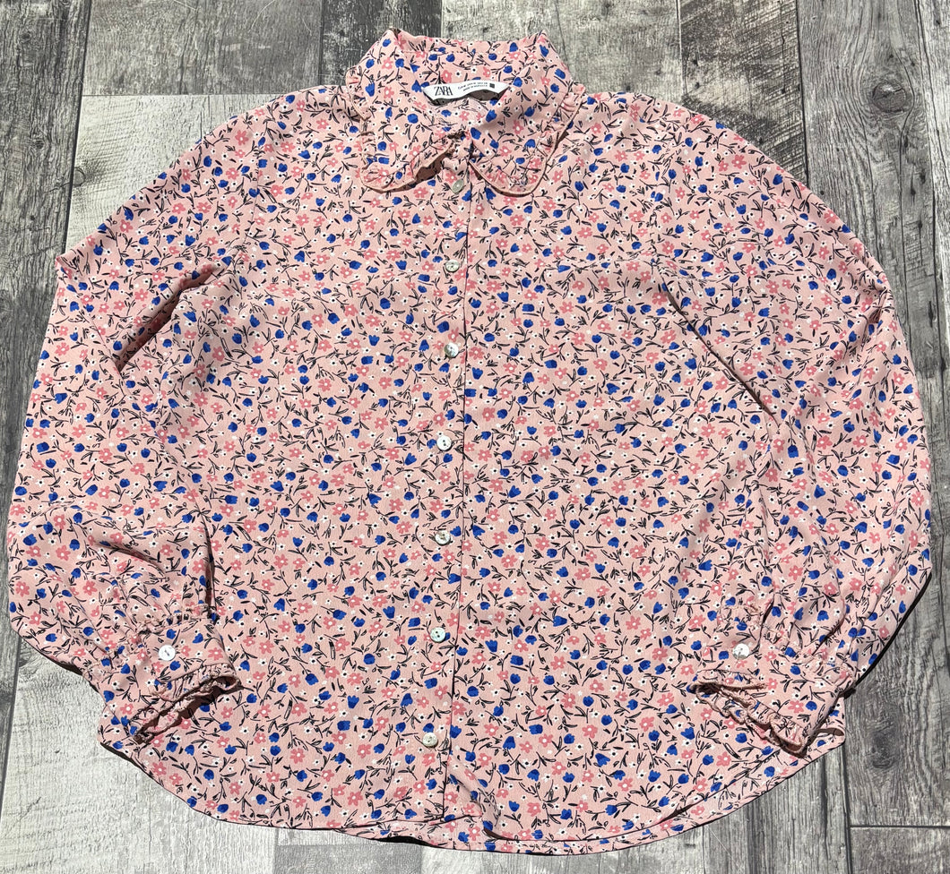 Zara pink/floral button up long sleeve blouse - Hers size M