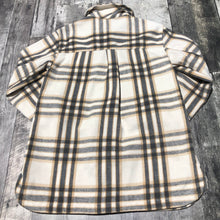 Load image into Gallery viewer, Old Navy cream/grey/brown plaid light jacket - Hers size S
