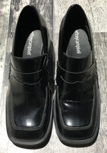 Load image into Gallery viewer, Jeffrey Campbell black heel loafer - Hers size 6
