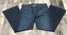Load image into Gallery viewer, 7 for all mankind blue mid rise flared jeans - Hers size 28

