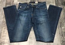 Load image into Gallery viewer, AG dark blue mid rise skinny straight jeans - Hers size 26
