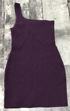 Load image into Gallery viewer, Babaton dark purple one shoulder ribbed body con dress - Hers size M
